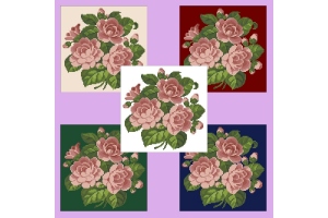 Дизайн (схема для вишивання) "Bouquet of roses (Букет рожево-коричневих троянд)" EP028
